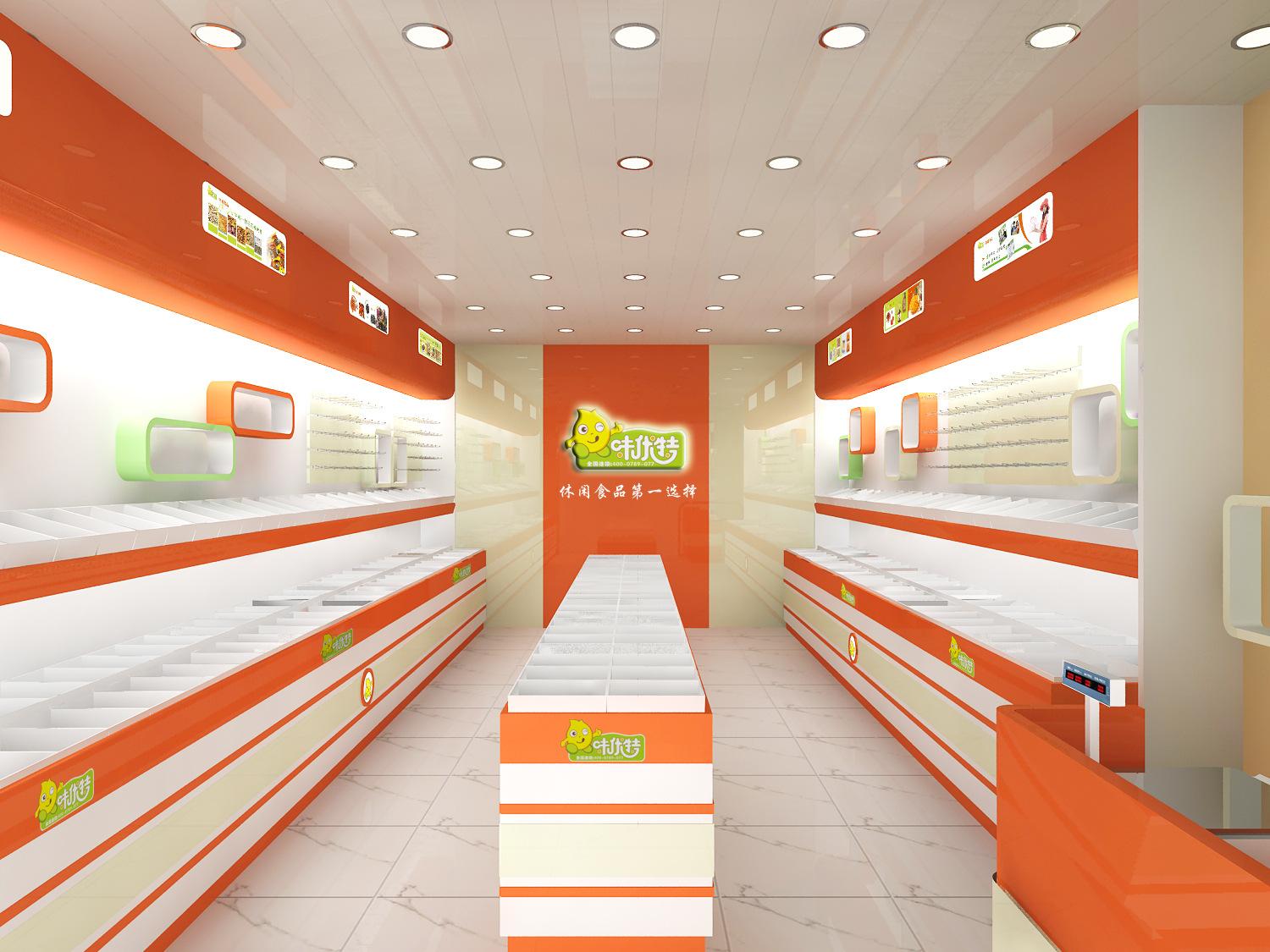 国内休闲零食连锁加盟店装修设计上的灯光元素的运用