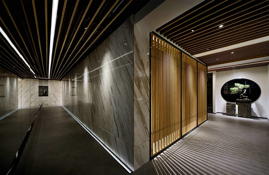 福州新中式办公室走廊图