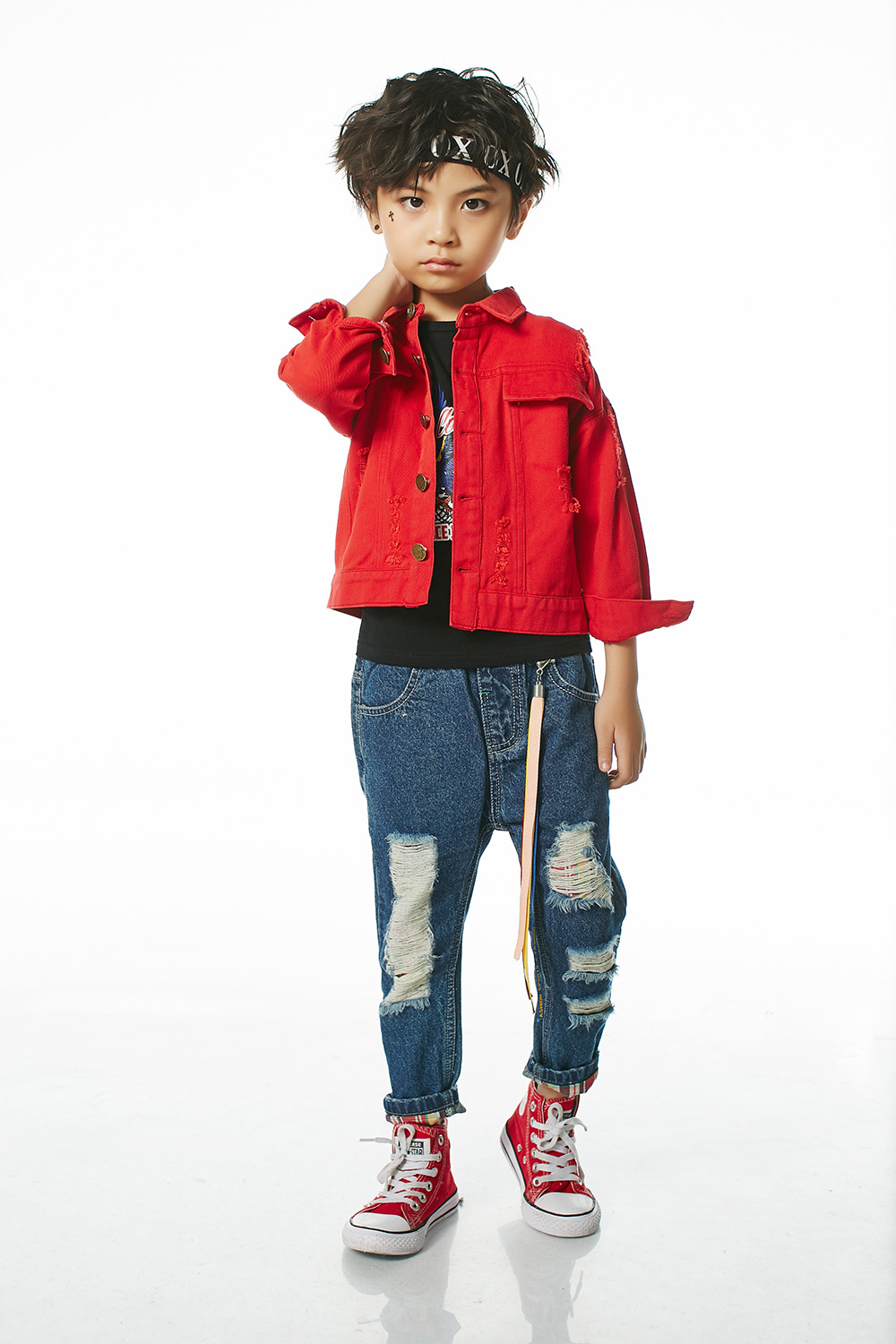 黑色直条跨裤 - 麦哈派童装 - 麦哈·派