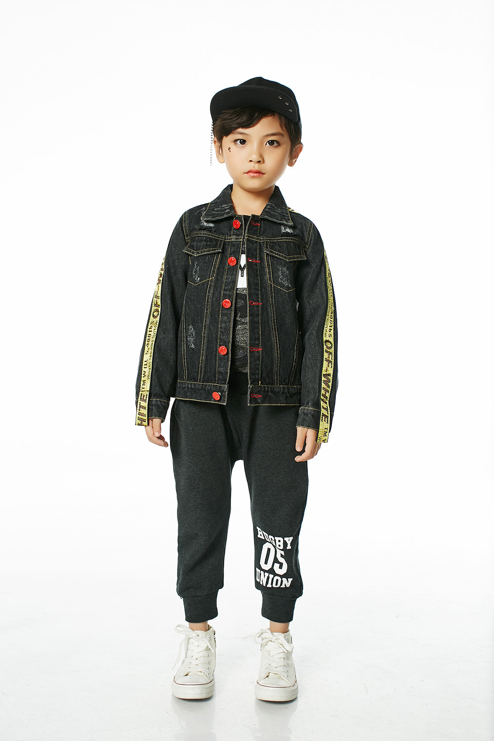 黑色直条跨裤 - 麦哈派童装 - 麦哈·派