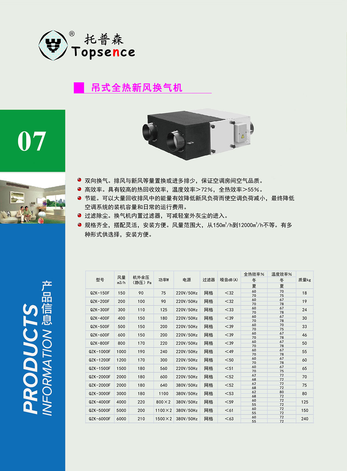 吊式全热新风换气机 吊式全热新风换气机