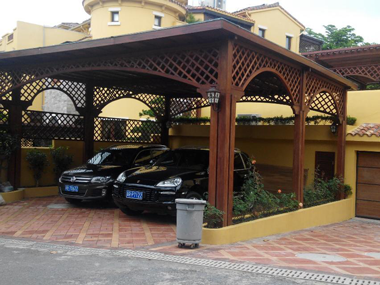 车库雨蓬/防腐木雨棚6