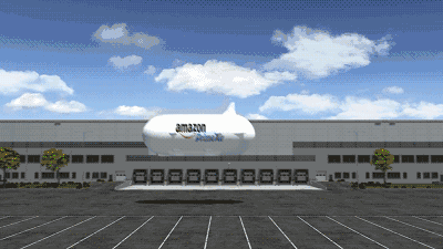 亚马逊疯了！为了让你尽早收到快递，居然在空中造了个航母仓库！