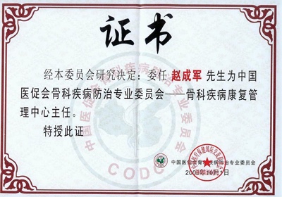 Director of Orthopedic Disease Rehabilitation Management Center of Professional Committee of Orthope