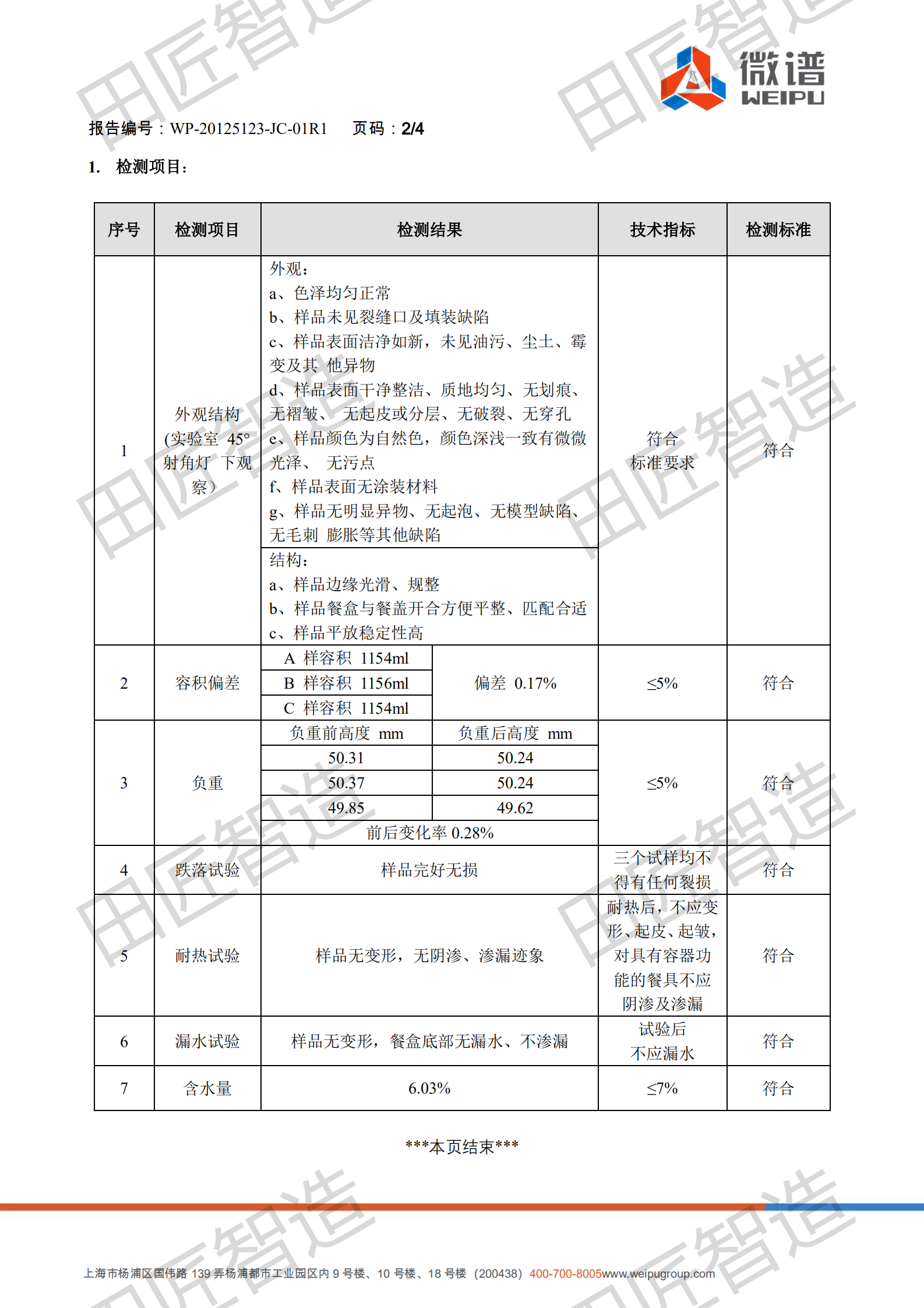 产品性能检测报告 