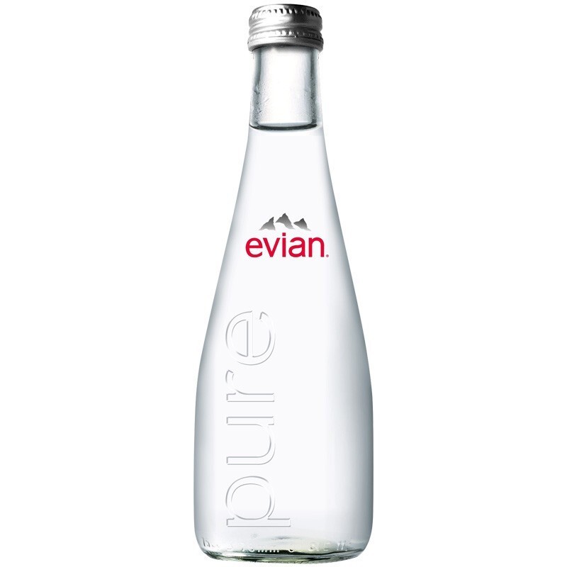 Evian 750ml in glass bottle