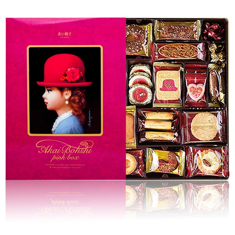 Japanese Red Hat assorted cookie pink gift box 332.5g