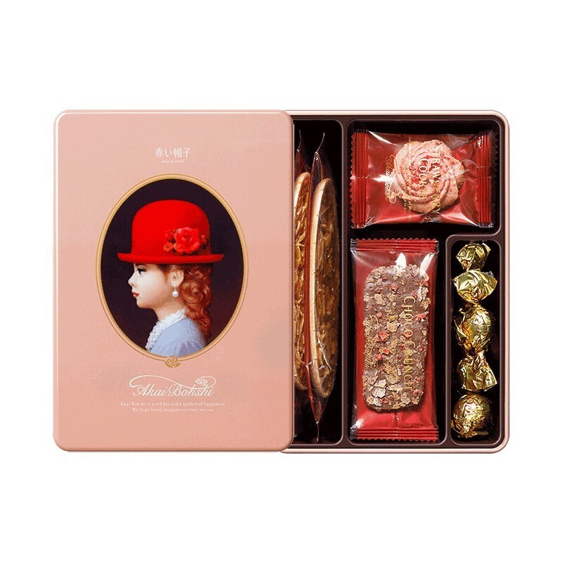 Red hat cookies imported from Japan 67.1 grams in 12 tender pink gift boxes