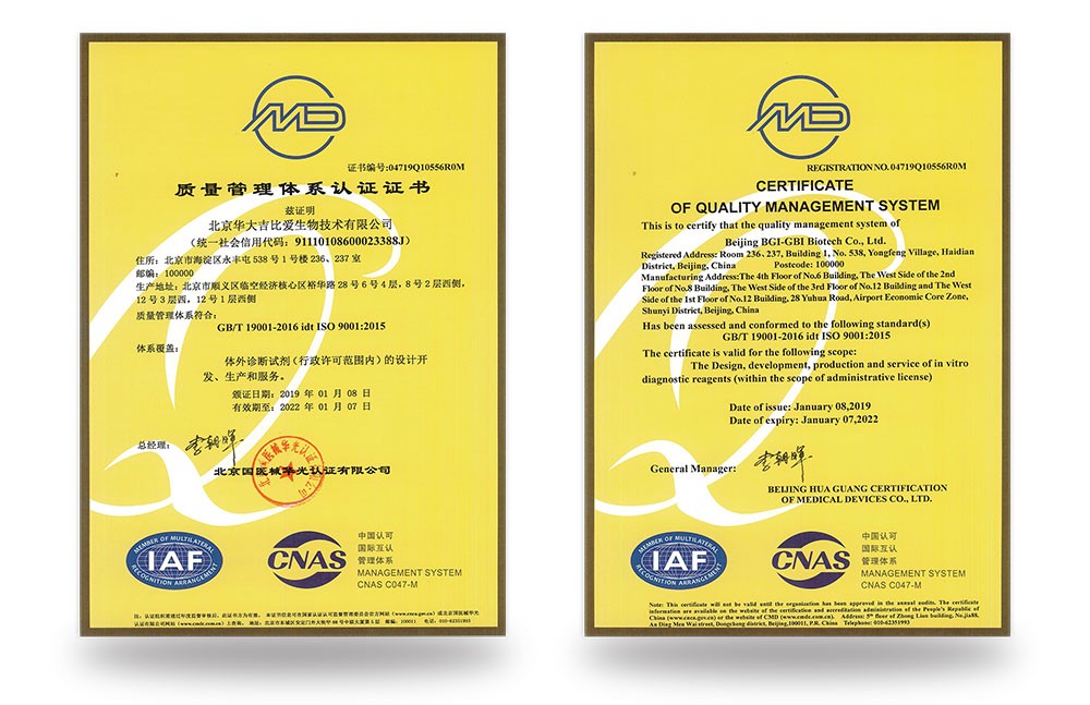 Certificate of Quality Management System (ISO9001:2015)