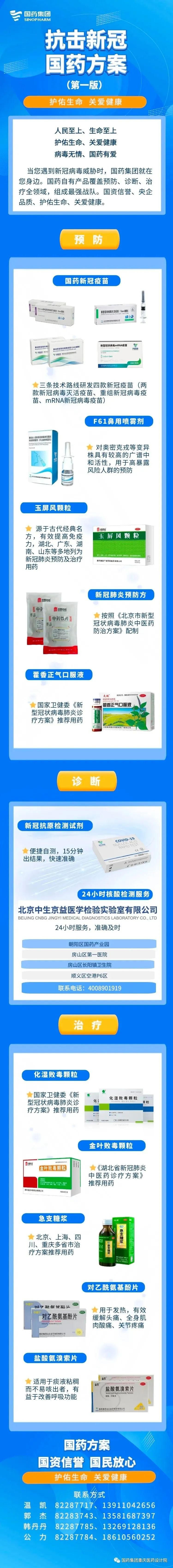 【抗击疫情 国药方案】国资信誉、央企品质、护佑生命、关爱健康