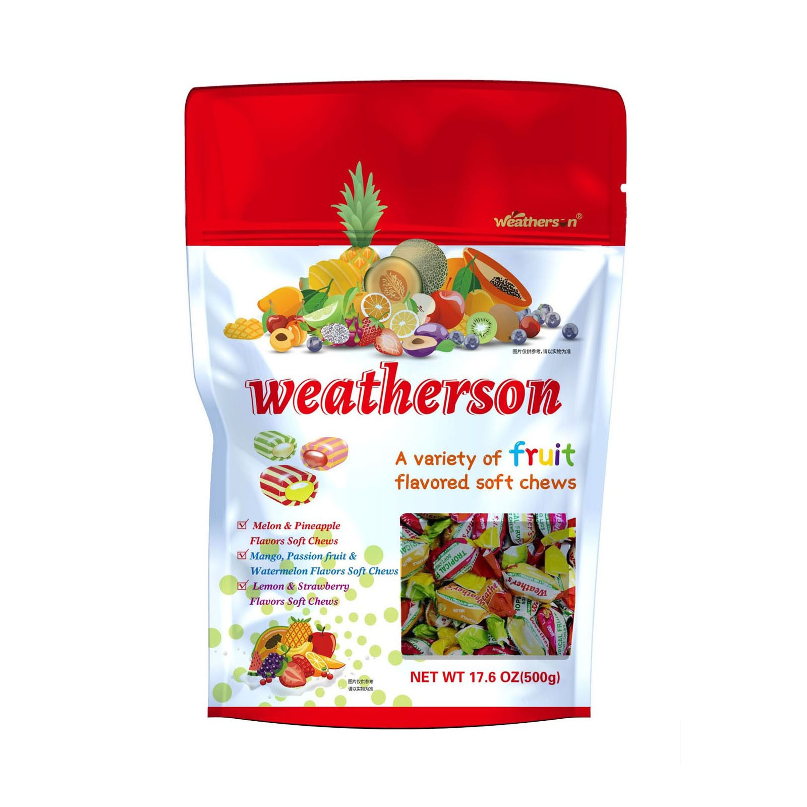 Weather's assorted fruit fudge 500g