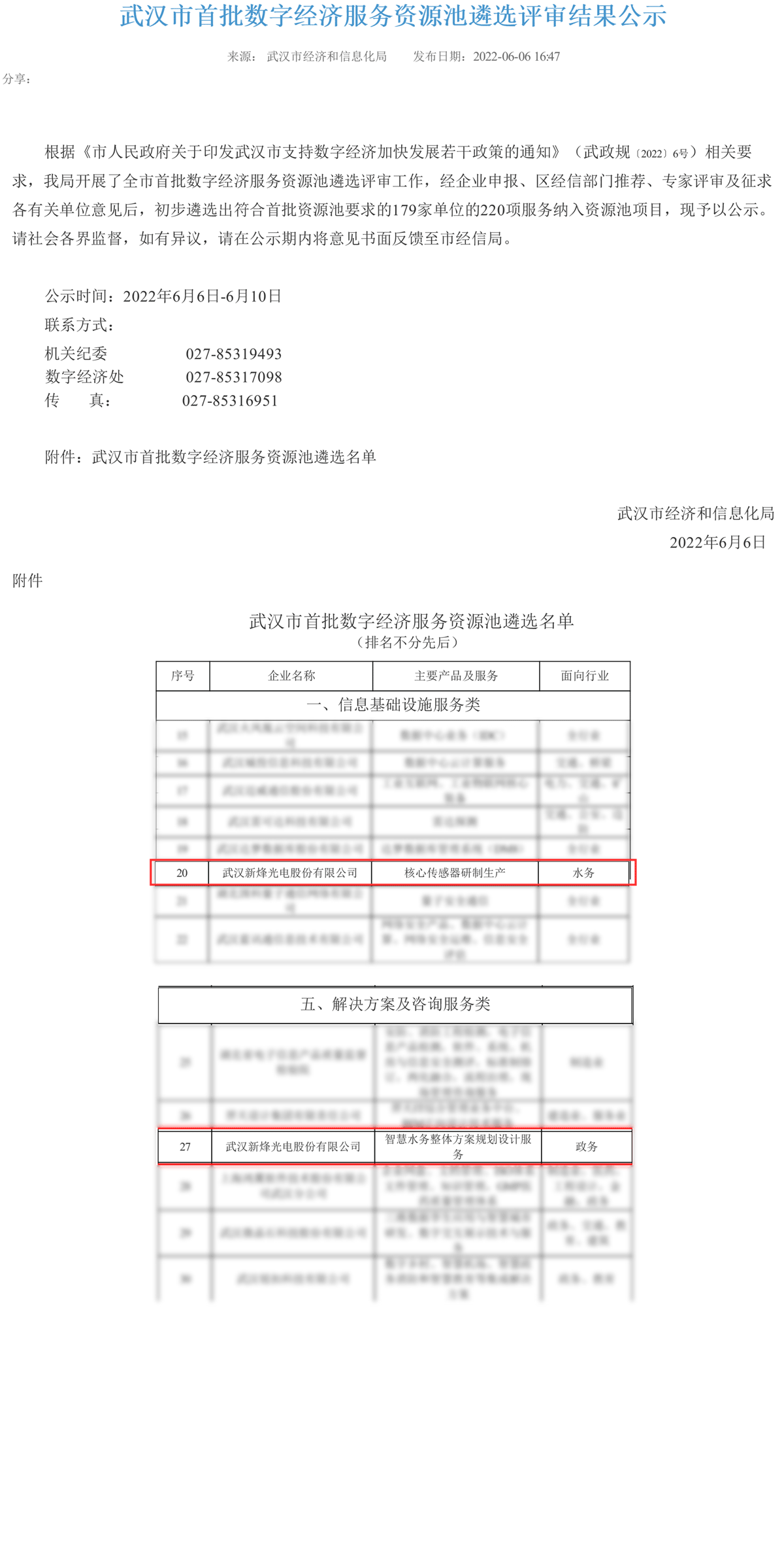 【企业新闻】新烽光电成功入选武汉市首批数字经济服务资源池名单 【企业新闻】新烽光电成功入选武汉市首批数字经济服务资源池名单