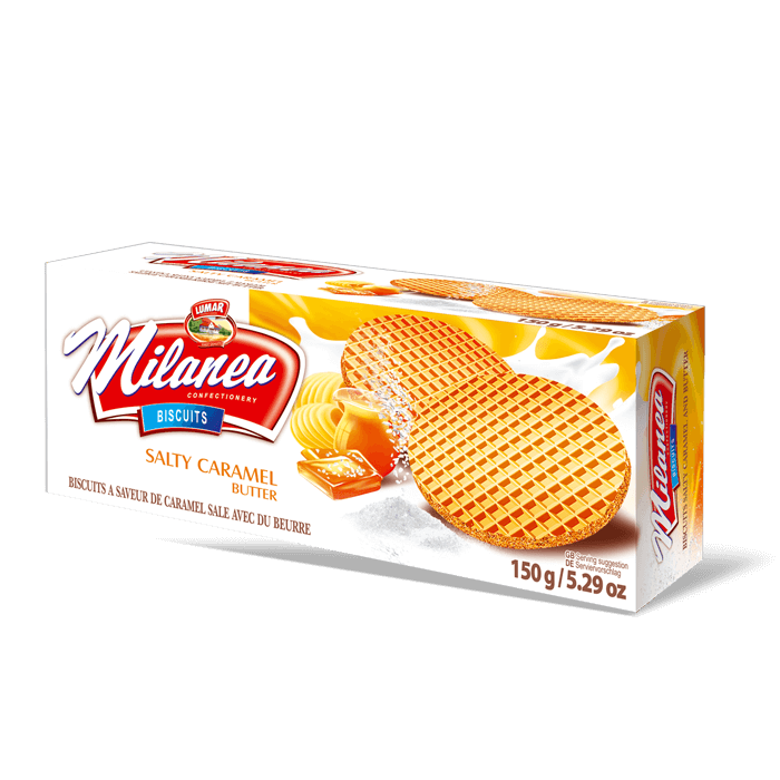 Milanea Ciastka maślane z nutą słonego karmelu 140 g