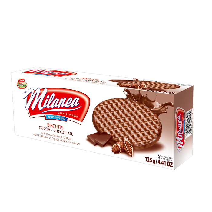 Milanea Ciastka kakaowe w czekoladzie 125 g