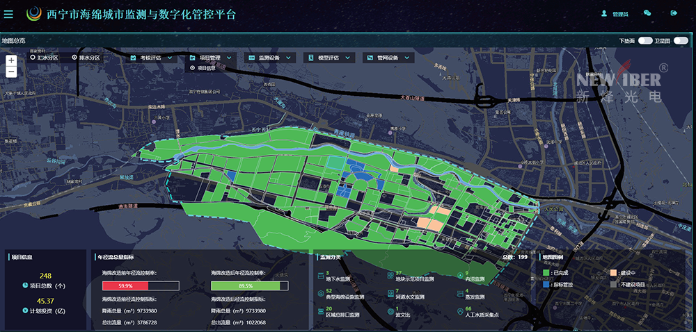 西宁市海绵城市建设试点区数字化管控软件平台