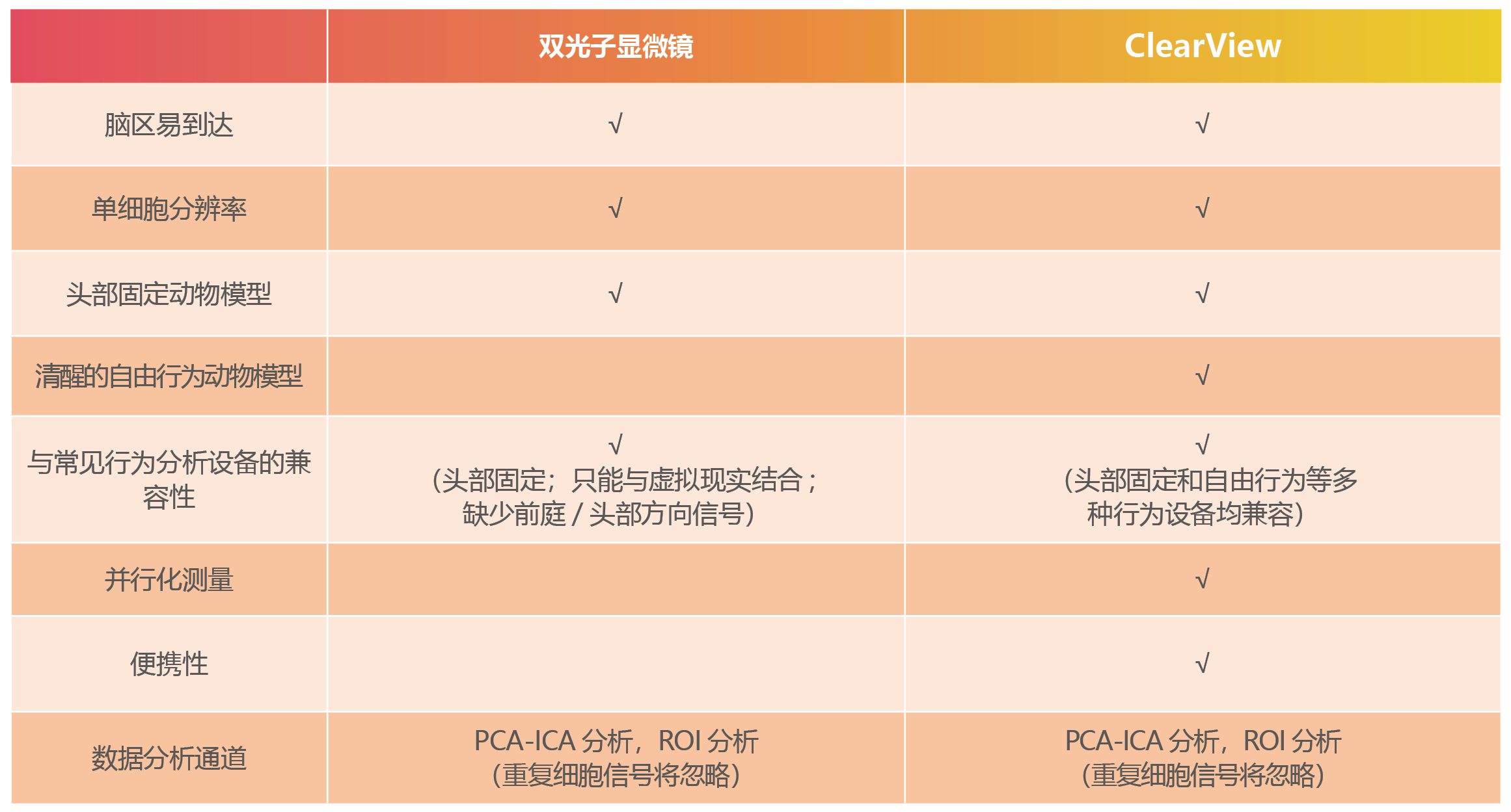 ClearView VS 双光子显微镜