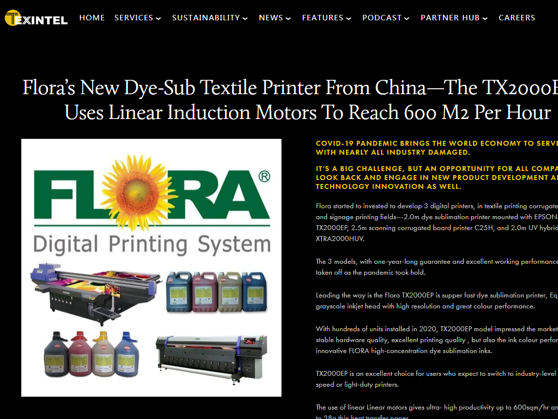 Flora’s New Dye-Sub Textile Printer From China—The TX2000EP