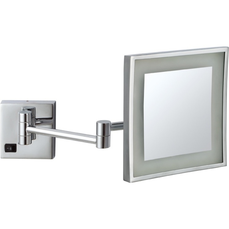 Hanging square lighted makeup mirror